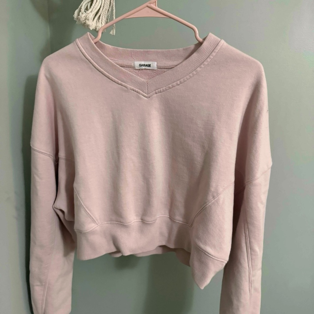Garage Pink V-Neck Sweater